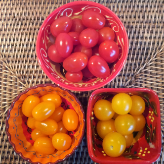 Drie kleuren tomaten